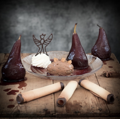 Poached Pears.